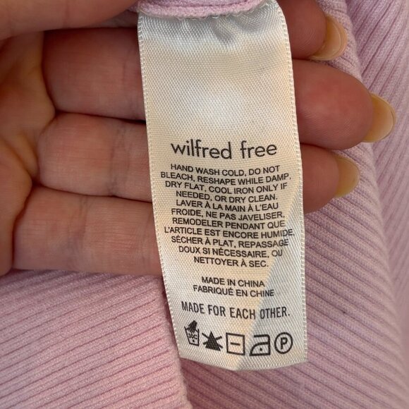 Wilfred Ribbed Baby Pink Cut-out Knit Mini Dress - Picture 10 of 14